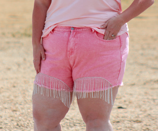 Pink Rhinestone Cowgirl Shorts