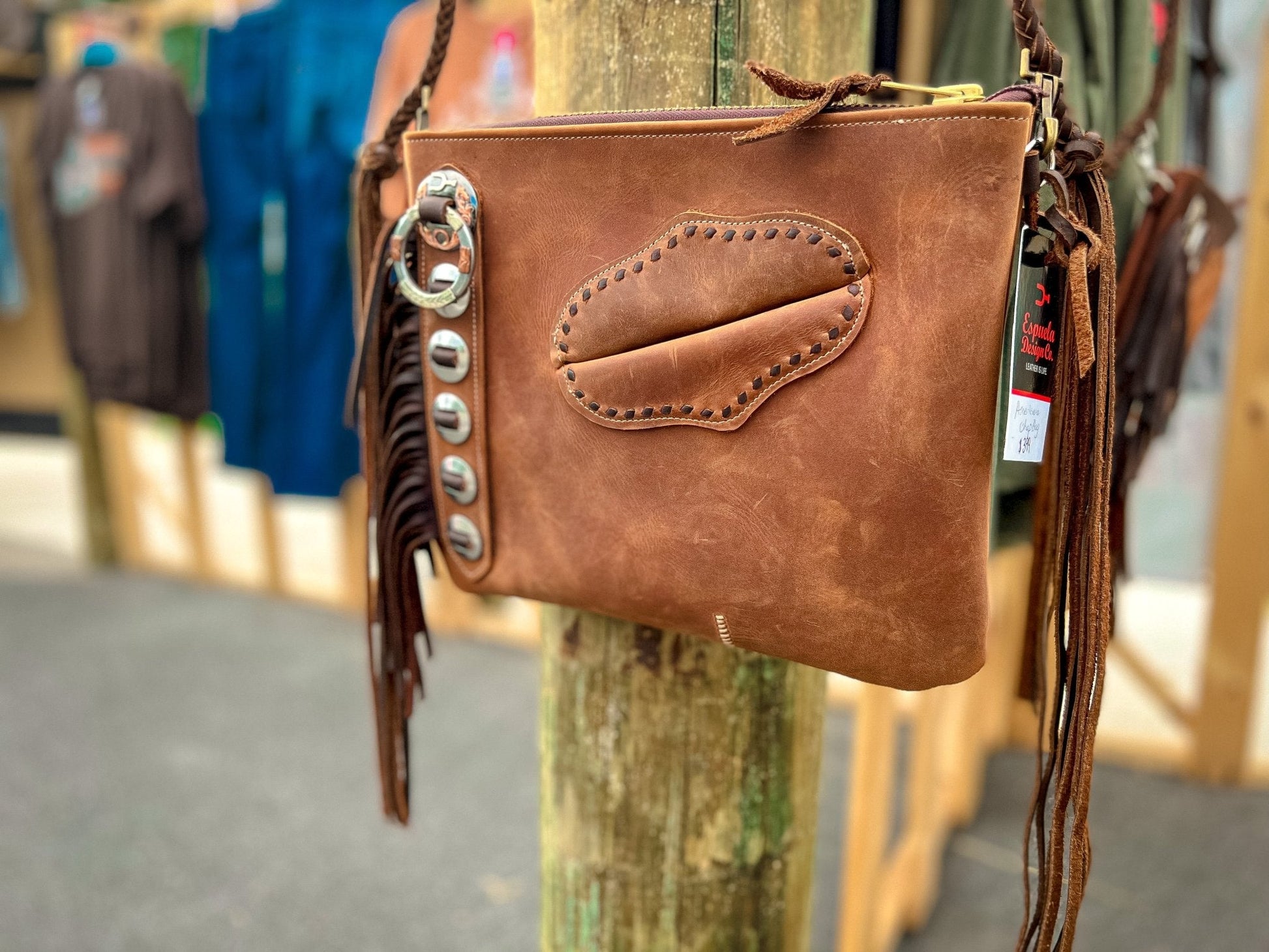 Handcrafted Genuine Leather Western Cowhide Women's Fringe Clutch Crossbody  Bag 